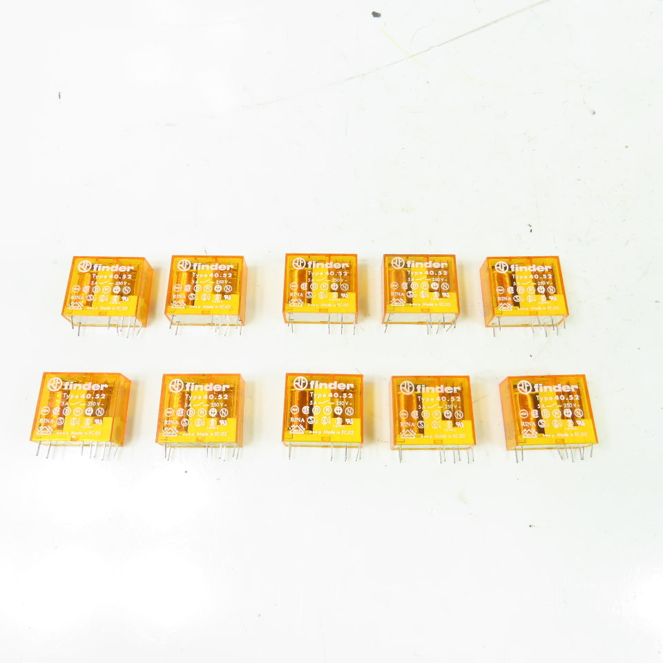 Finder 40.52 Relay 250V 5A 120VAC Coil Lot Of 10