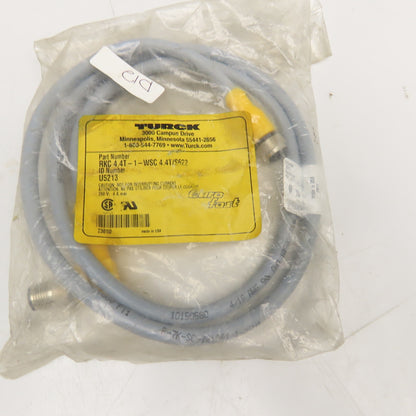 Turck RKC 4.4T-1-WSC 4.4T/S622 Euro Fast 4 Pin Cordset M12 Straight Angle 3'