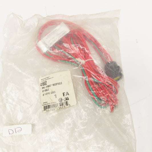 Daniel Woodhead 41682 Mini Change Receptacle 6P Female 48" #18PVC Leads 300V