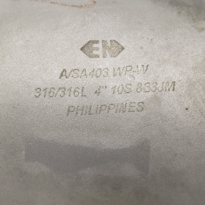 EN 8B3JM 45° ELBOW 4" Schedule 10 316/L Stainless Steel Pipe Weld Fitting