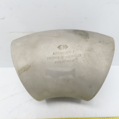 EN 8B3JM 45° ELBOW 4" Schedule 10 316/L Stainless Steel Pipe Weld Fitting