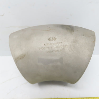 EN 8B3JM 45° ELBOW 4" Schedule 10 316/L Stainless Steel Pipe Weld Fitting
