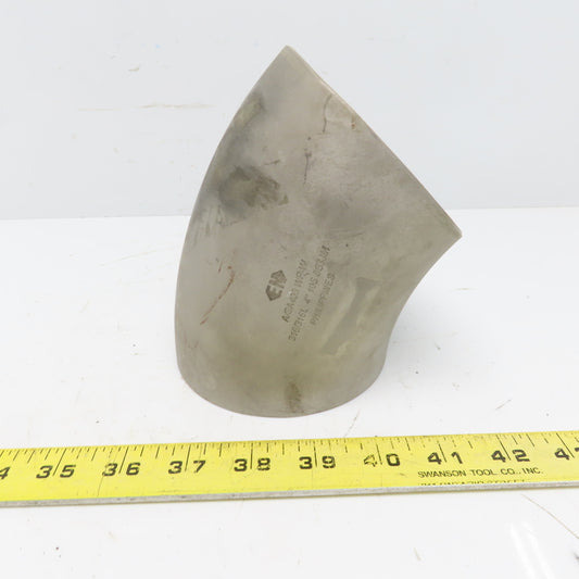 EN 8B3JM 45° ELBOW 4" Schedule 10 316/L Stainless Steel Pipe Weld Fitting