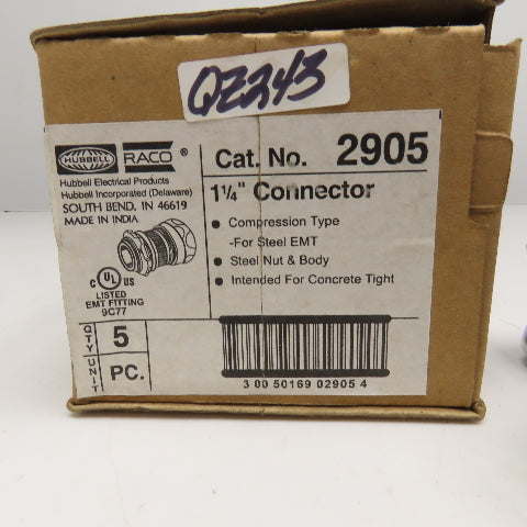 Raco 2905 1-1/4" Compression EMT Rigid Conduit Connector Lot Of 5