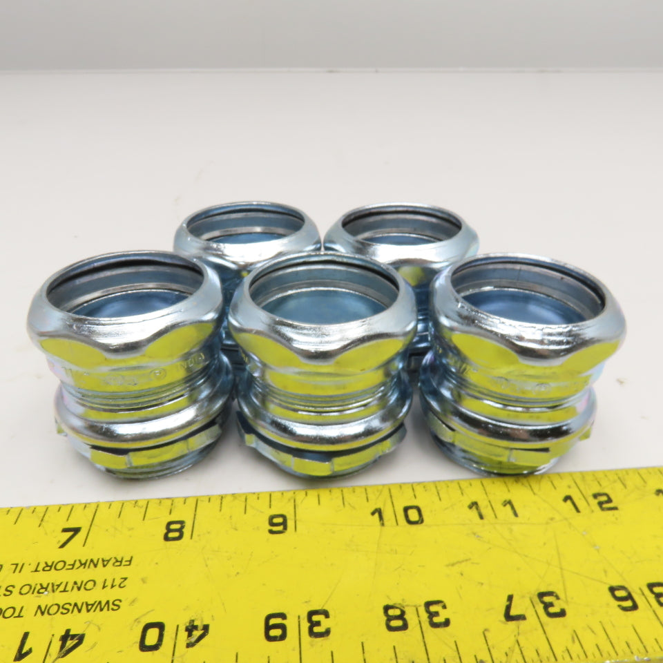 Raco 2905 1-1/4" Compression EMT Rigid Conduit Connector Lot Of 5