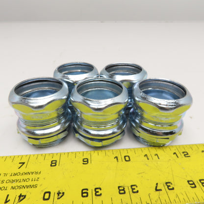 Raco 2905 1-1/4" Compression EMT Rigid Conduit Connector Lot Of 5