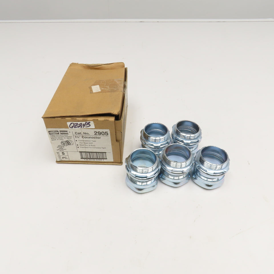 Raco 2905 1-1/4" Compression EMT Rigid Conduit Connector Lot Of 5