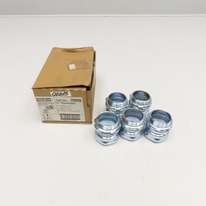 Raco 2905 1-1/4" Compression EMT Rigid Conduit Connector Lot Of 5