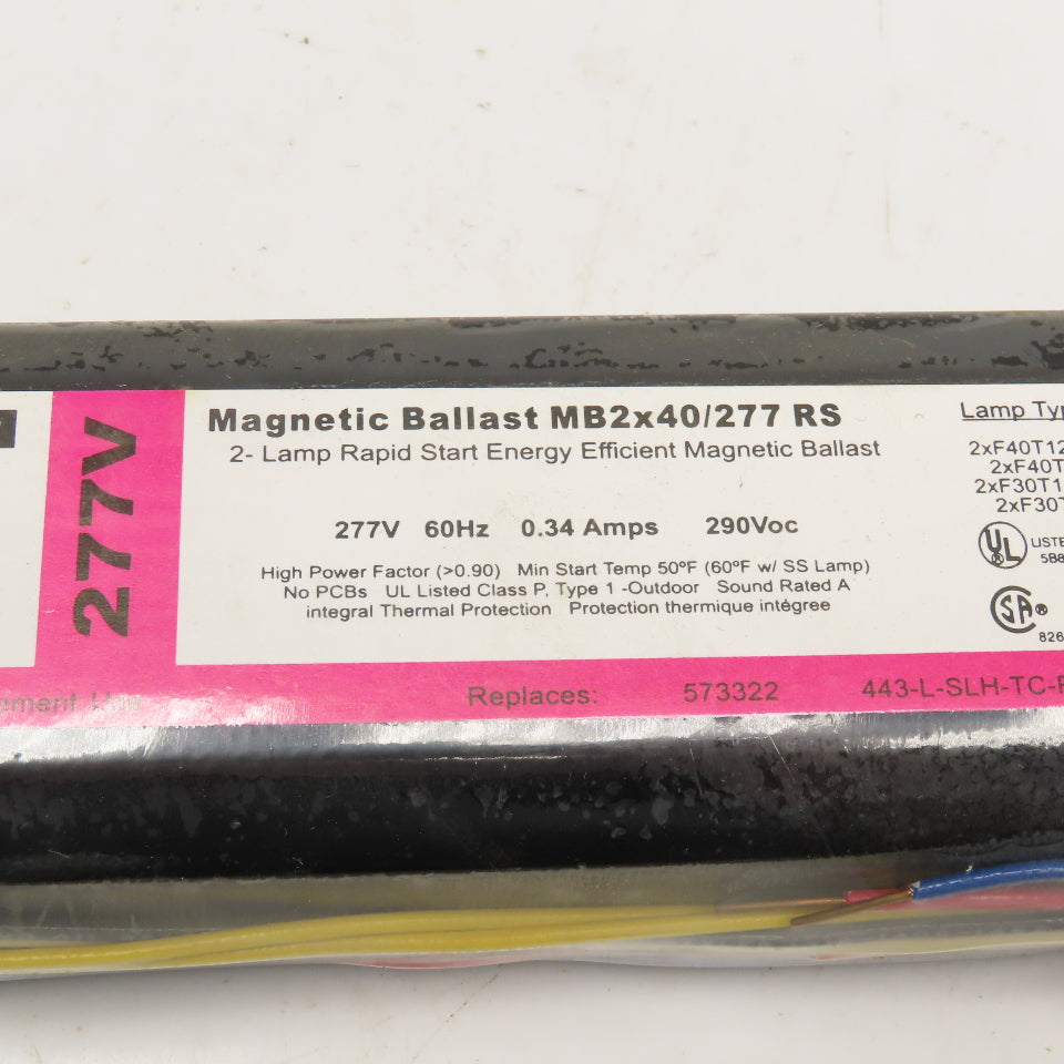 Sylvania MB2X40277RSSRNK 277 2 Lamp Rapid Start Electronic Ballast 277V