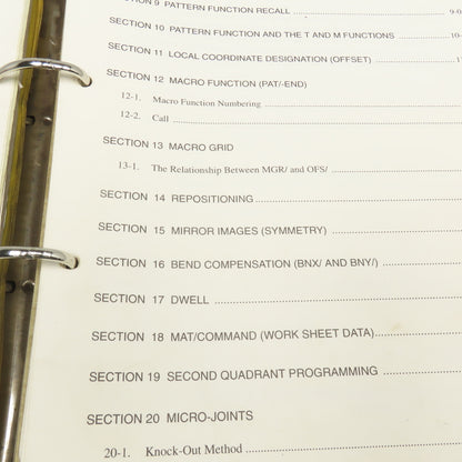 Murata Magnum Series CNC Turret Punch Press Instruction Manual