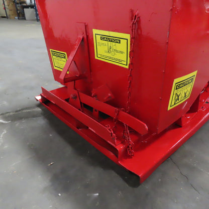 1/2 Cubic Yard Self Dumping Trash Chip Scrap Hopper (Painted)