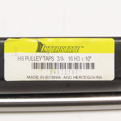 Interstate 04802187 3/8-16 UNC 4 Flute Plug Hand Pulley Tap 10" OAL