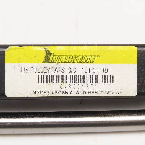 Interstate 04802187 3/8-16 UNC 4 Flute Plug Hand Pulley Tap 10" OAL