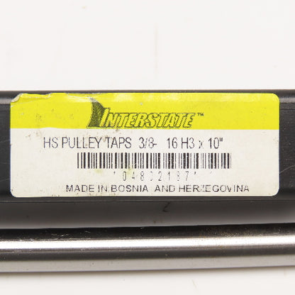 Interstate 04802187 3/8-16 UNC 4 Flute Plug Hand Pulley Tap 10" OAL