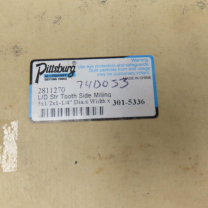 Pittsburg Alleghany 2811270 5 x 1/2 x 1-1/4 Straight Tooth Side Milling Cutter