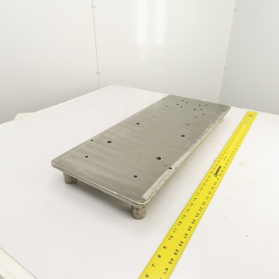 31" x 13" x 9/16" Thick Solid Stainless Steel Riser Jig Plate 3-1/8" H W/ Holes