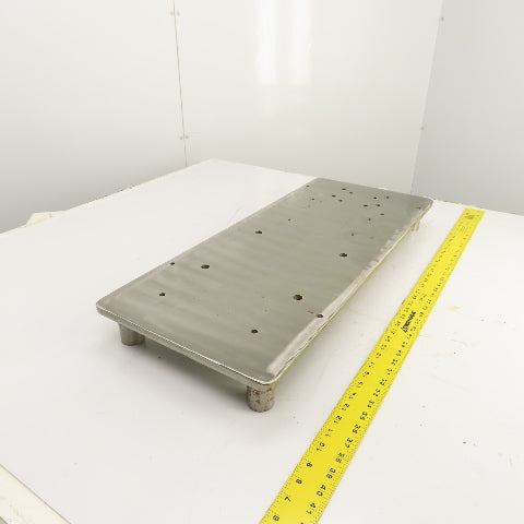 31" x 13" x 9/16" Thick Solid Stainless Steel Riser Jig Plate 3-1/8" H W/ Holes