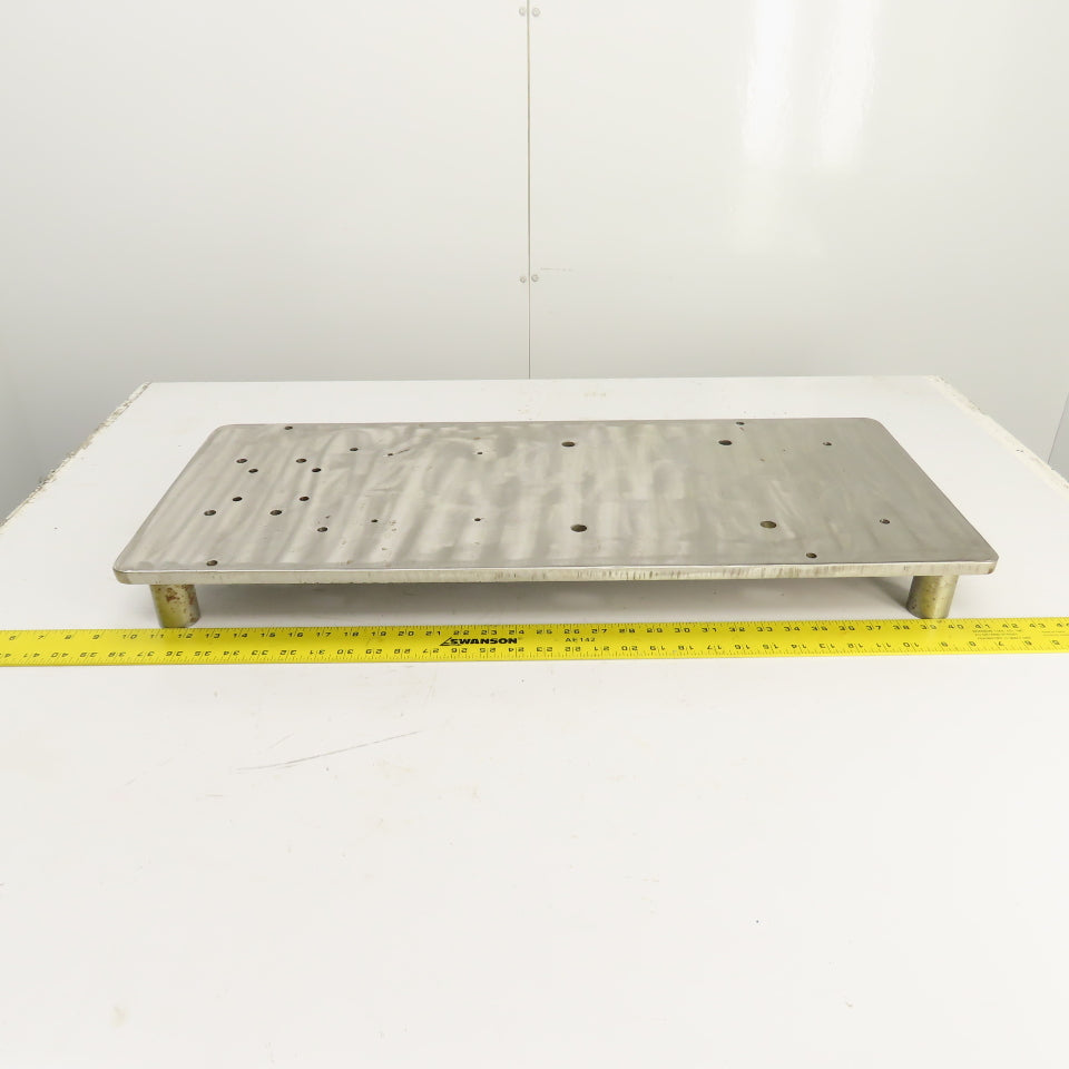 31" x 13" x 9/16" Thick Solid Stainless Steel Riser Jig Plate 3-1/8" H W/ Holes