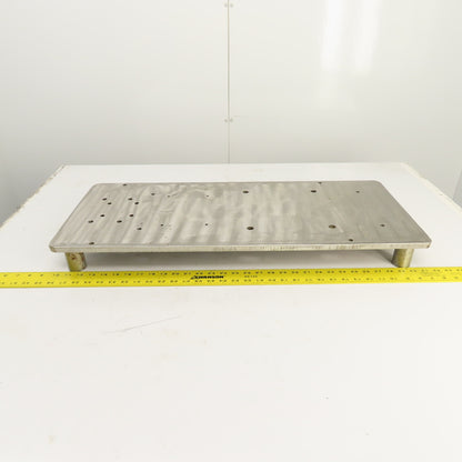 31" x 13" x 9/16" Thick Solid Stainless Steel Riser Jig Plate 3-1/8" H W/ Holes