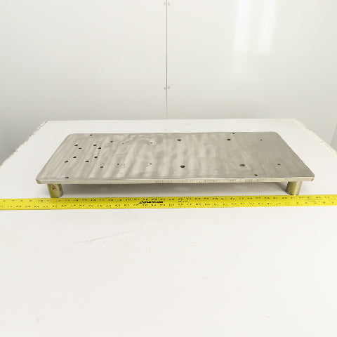 31" x 13" x 9/16" Thick Solid Stainless Steel Riser Jig Plate 3-1/8" H W/ Holes