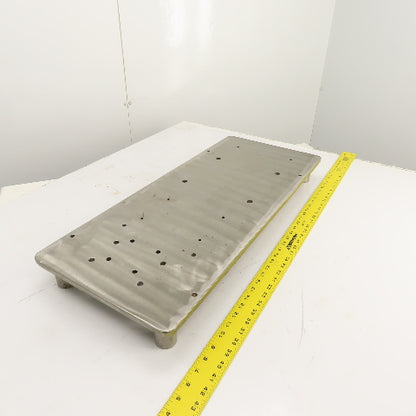 31" x 13" x 9/16" Thick Solid Stainless Steel Riser Jig Plate 3-1/8" H W/ Holes