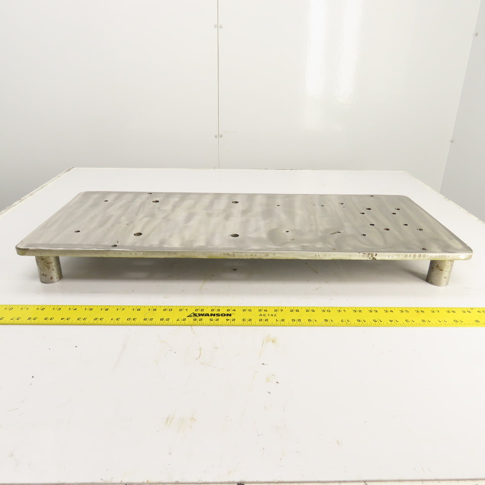 31" x 13" x 9/16" Thick Solid Stainless Steel Riser Jig Plate 3-1/8" H W/ Holes