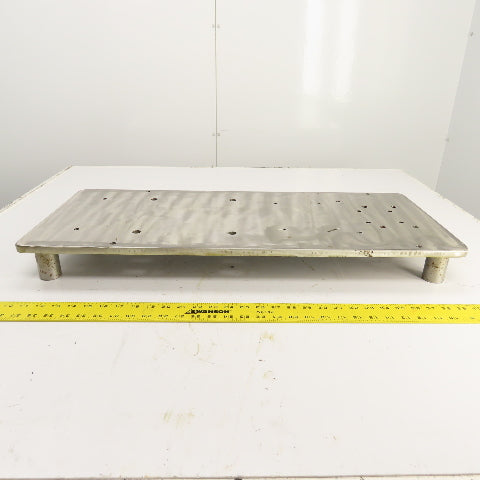 31" x 13" x 9/16" Thick Solid Stainless Steel Riser Jig Plate 3-1/8" H W/ Holes