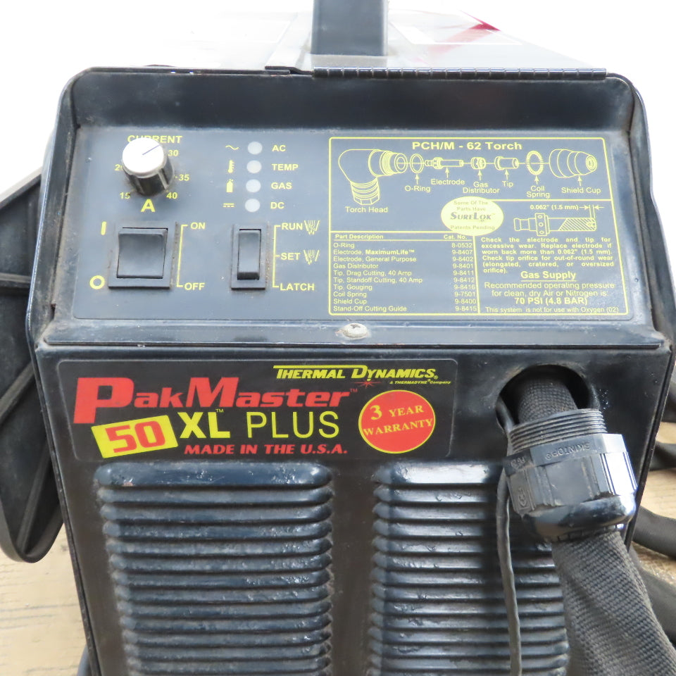 Thermal Dynamics Pakmaster 50XLP Plasma Cutter 208-230/460V 1/3PH (Missing Parts