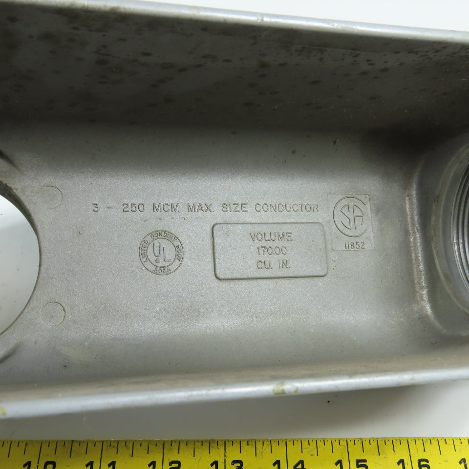 3" Type LB Cast Aluminum Conduit Body Outlet Elbow (No Cover)