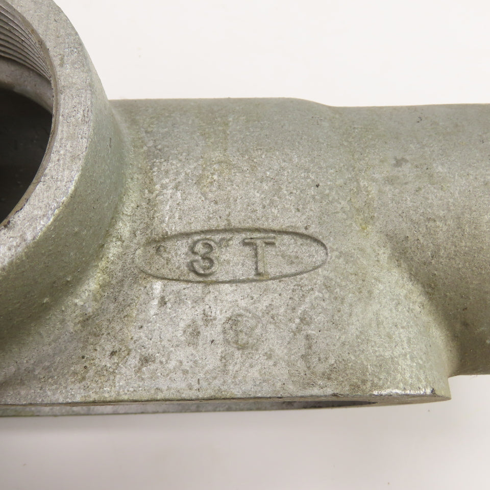 Gedney 3T 3" Type LB 3-Way Cast Iron Conduit Body Outlet Pull Elbow (No Cover)
