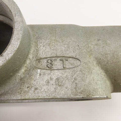 Gedney 3T 3" Type LB 3-Way Cast Iron Conduit Body Outlet Pull Elbow (No Cover)