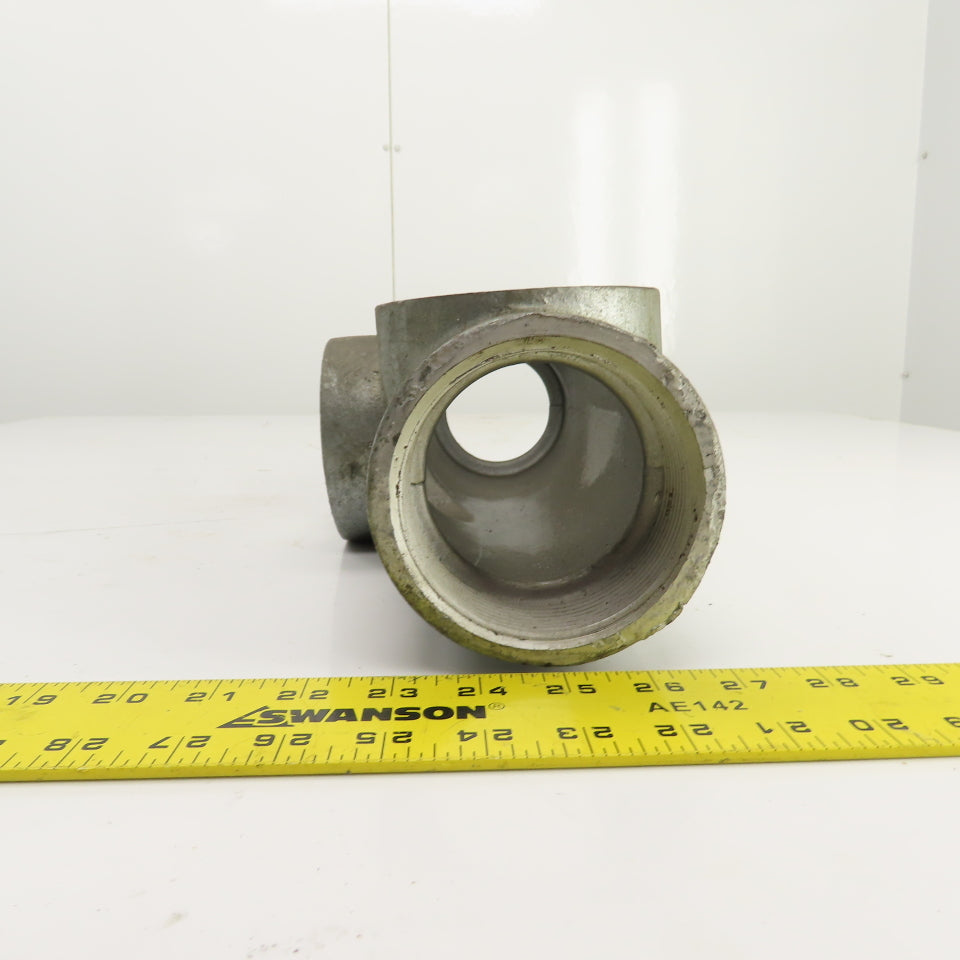 Gedney 3T 3" Type LB 3-Way Cast Iron Conduit Body Outlet Pull Elbow (No Cover)