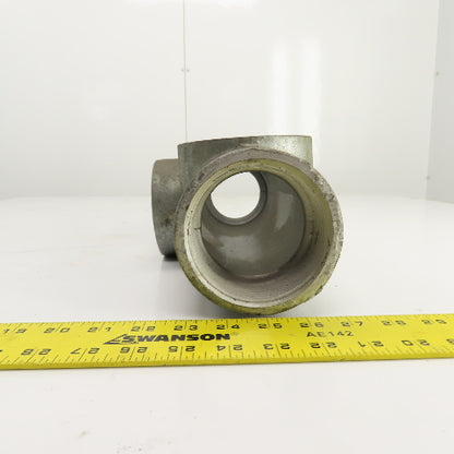 Gedney 3T 3" Type LB 3-Way Cast Iron Conduit Body Outlet Pull Elbow (No Cover)