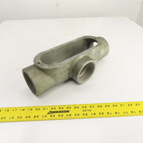 Gedney 3T 3" Type LB 3-Way Cast Iron Conduit Body Outlet Pull Elbow (No Cover)