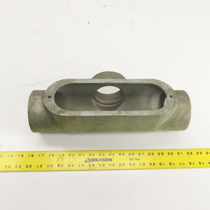 Gedney 3T 3" Type LB 3-Way Cast Iron Conduit Body Outlet Pull Elbow (No Cover)
