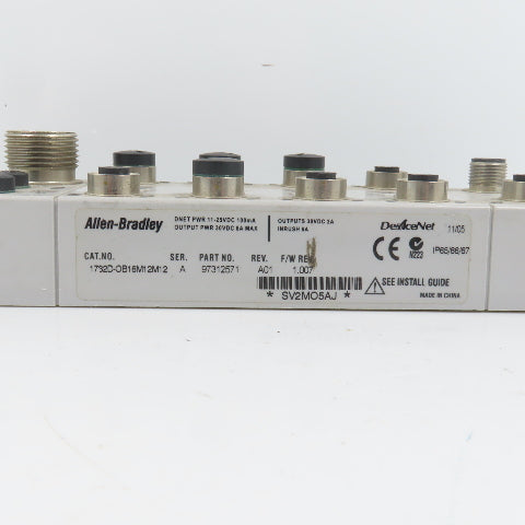 Allen Bradley 1732D-OB16M12M12 Ser A DeviceNet ArmorBlock I/O Module 16-Point In