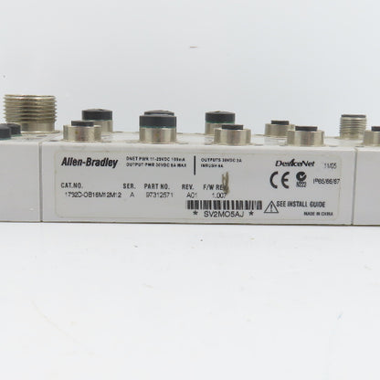 Allen Bradley 1732D-OB16M12M12 Ser A DeviceNet ArmorBlock I/O Module 16-Point In