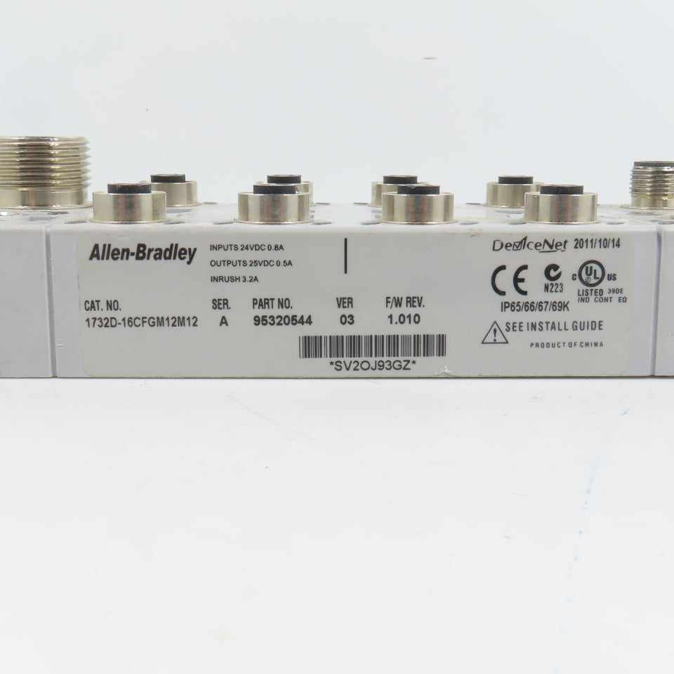 Allen Bradley 1732D-16CFGM12M12 Ser A DeviceNet ArmorBlock I/O Module 16-Point