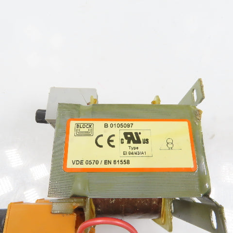 Block 110499 B 0105097 100/310VA Control Transformer Pri 480V Sec 115V 0.87A