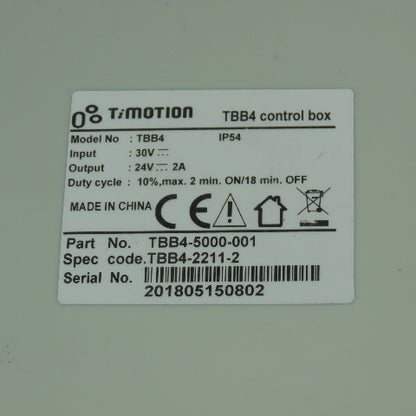 TiMotion TBB4-5000-001 Control Box Battery 30V Input 24VDC 2A Output