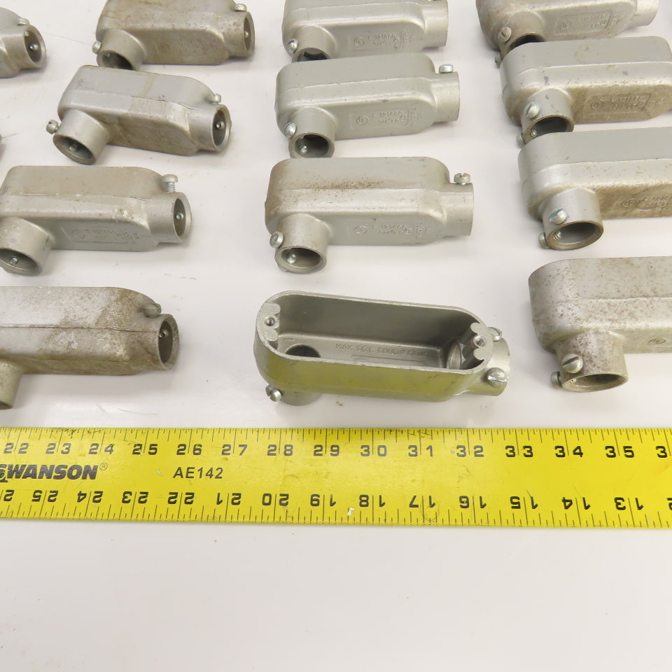 Crouse-Hinds E121488 3/4" Cast Aluminum LB Conduit Outlet Body Lot Of 26