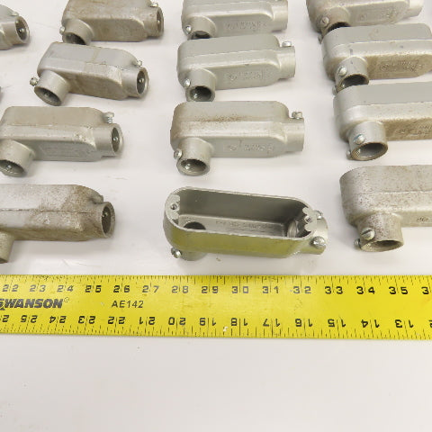 Crouse-Hinds E121488 3/4" Cast Aluminum LB Conduit Outlet Body Lot Of 26