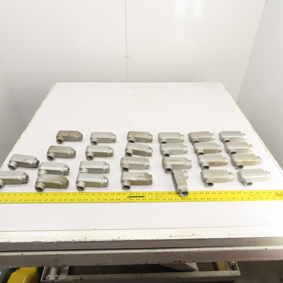 Crouse-Hinds E121488 3/4" Cast Aluminum LB Conduit Outlet Body Lot Of 26