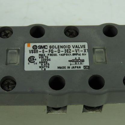 SMC VSS8-6-FG-D-SEZ-V1-X1 Solenoid Valve 24VDC 142PSI 21-26VDC Coil
