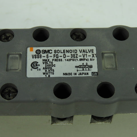 SMC VSS8-6-FG-D-SEZ-V1-X1 Solenoid Valve 24VDC 142PSI 21-26VDC Coil
