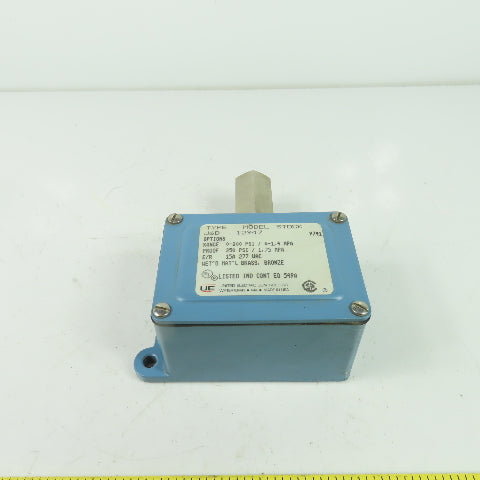 United Electric Controls J6D 12947 Pressure Switch 0-200PSI 15A 277VAC