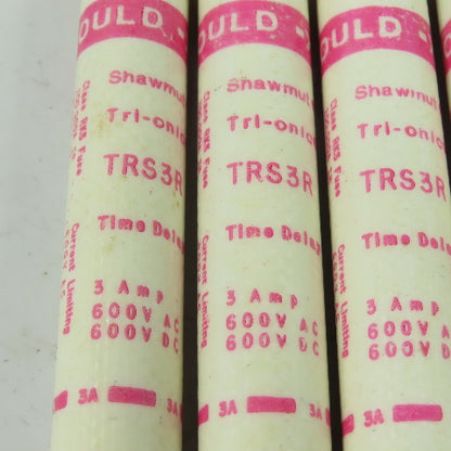 Gould Shawmut TRS3R Tri-Onic Time Delay Fuse 3A 600V Lot Of 5