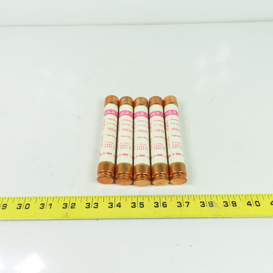 Gould Shawmut TRS3R Tri-Onic Time Delay Fuse 3A 600V Lot Of 5