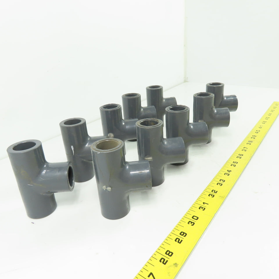 Colonial SCH-80 PVC-T D-2467 PVC Tee Fitting 1/2" ID Lot Of 10