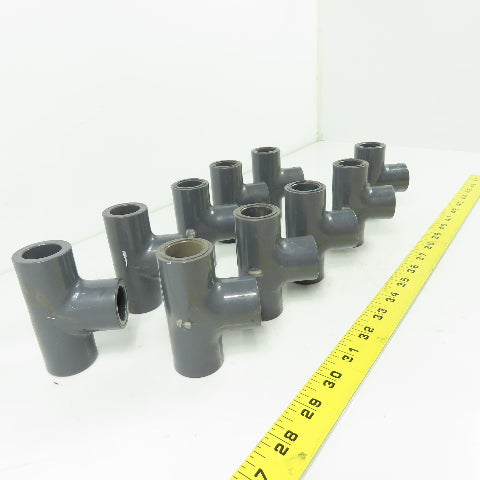 Colonial SCH-80 PVC-T D-2467 PVC Tee Fitting 1/2" ID Lot Of 10